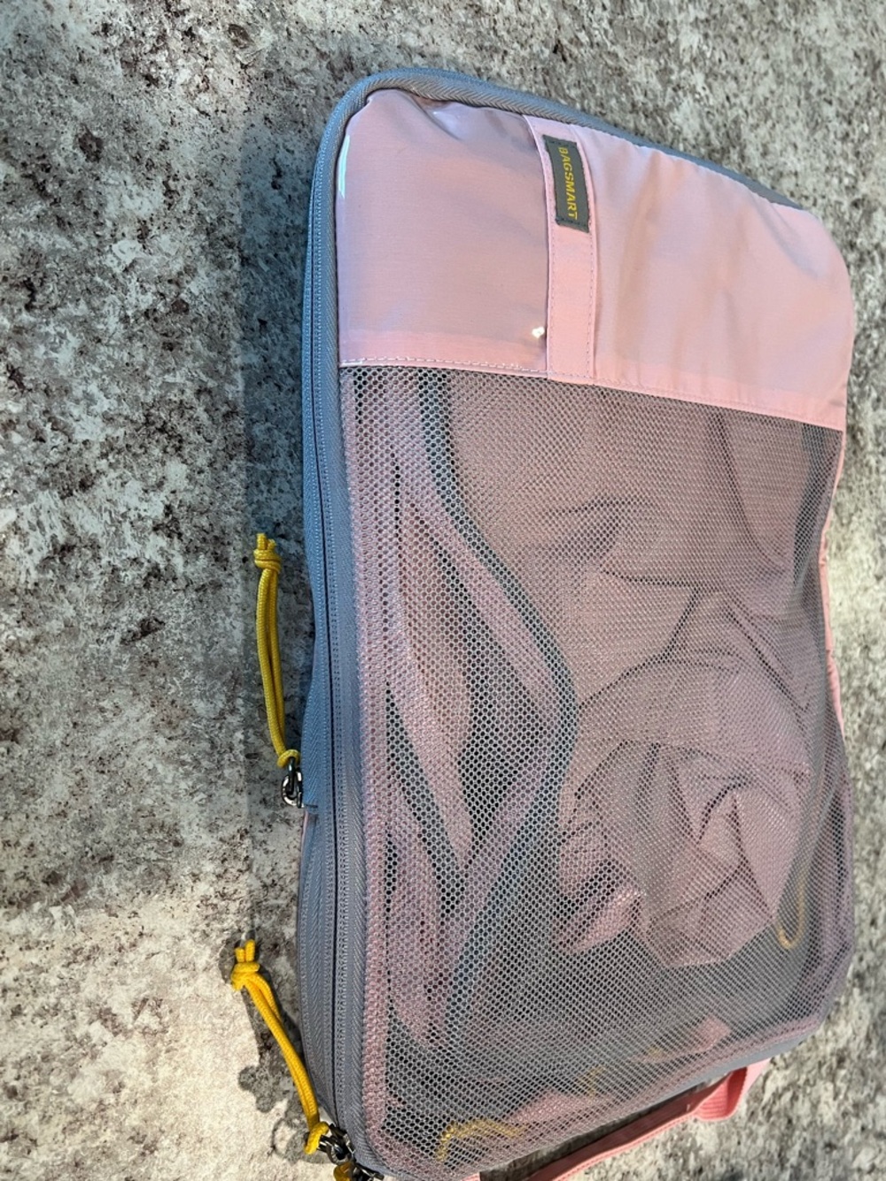 Pink Packing Cube with Mesh Panel